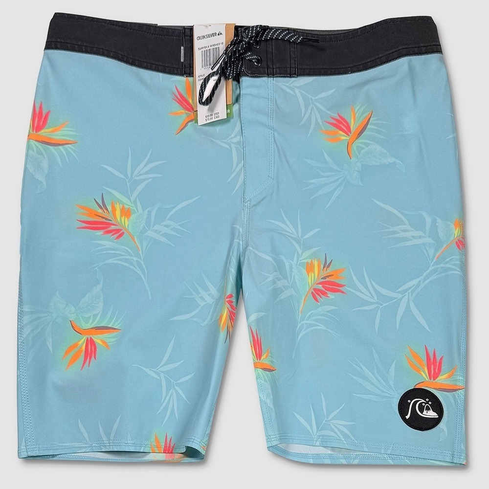 Quiksilver Surfsilk Washed 18 Board Shorts - NWT Mens 31 Light Blue - #49175-H7